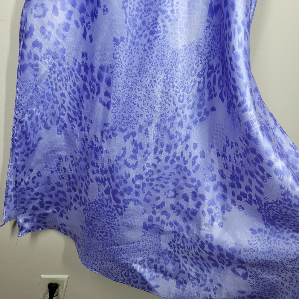 Vintage Y2K Secret Treasures Purple Leopard Snake Print Midi Slip Dress Small - Picture 7 of 11